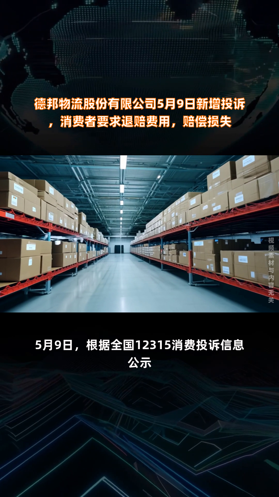 德邦物流股份有限公司5月9日新增投诉,消费者要求退赔费用,赔偿损失|快报