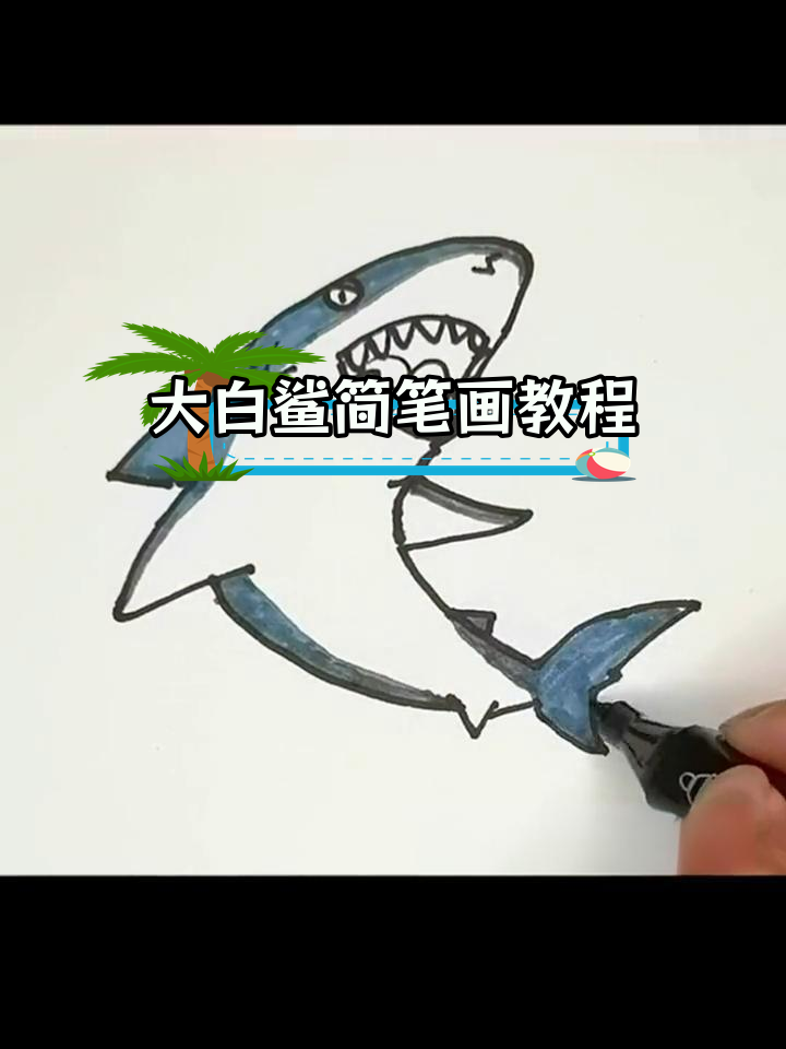 绘制凶猛大白鲨