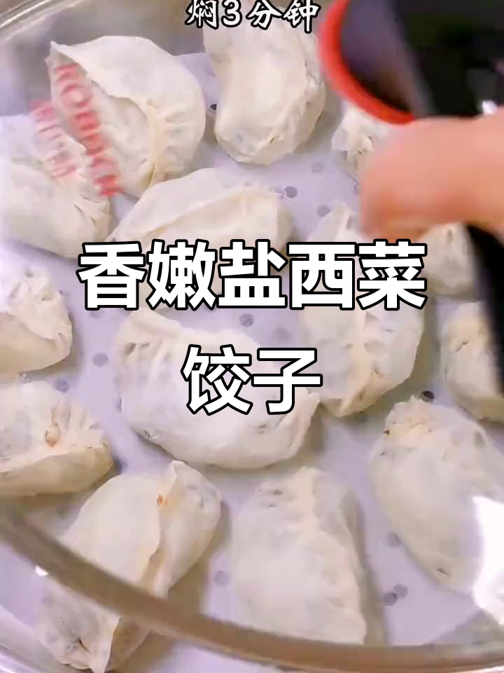 盐西菜猪肉蒸饺,香气扑鼻让人无法抗拒
