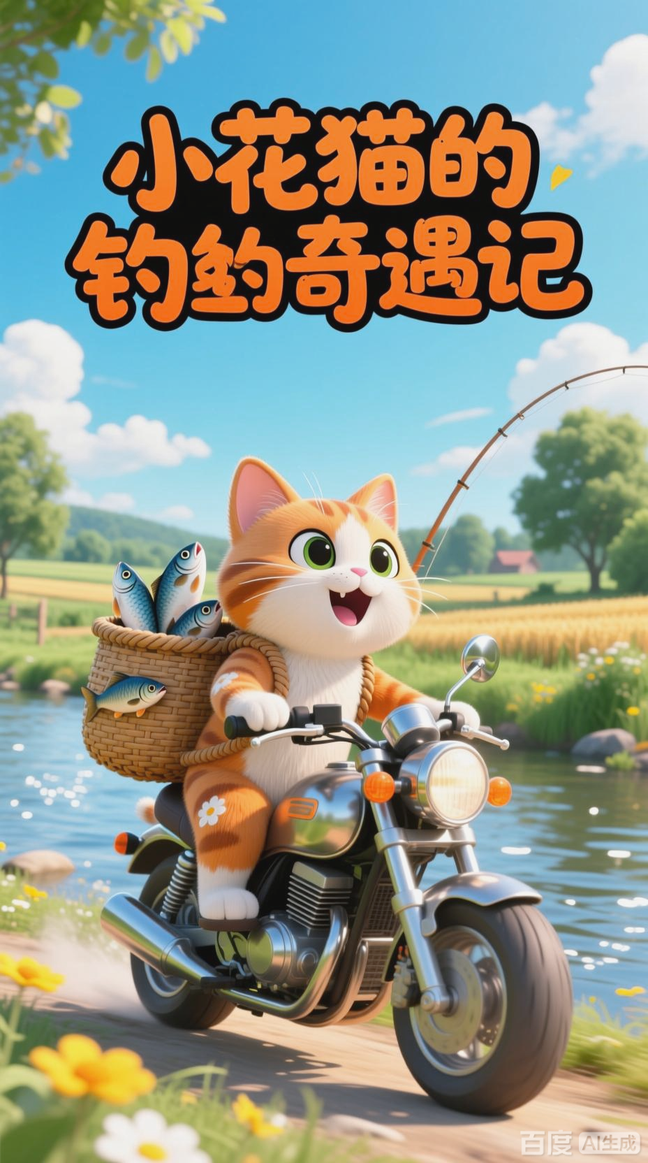 小花猫的钓鱼奇遇记