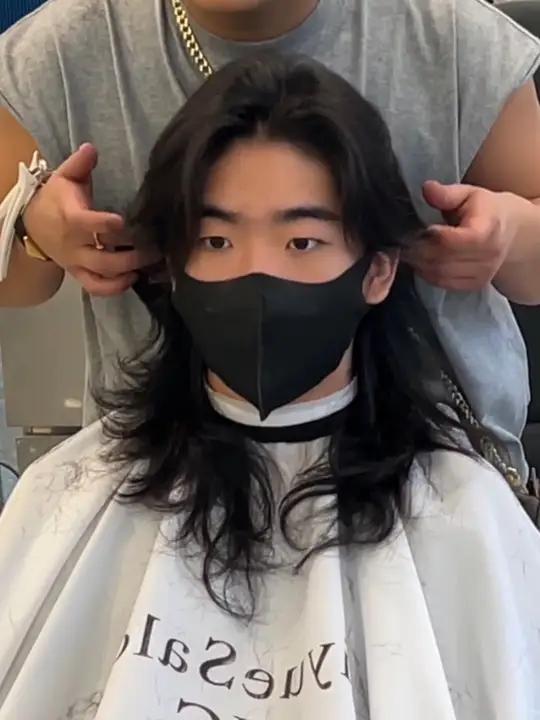 长发男生的专属发型长款狼尾鲻鱼头卷发