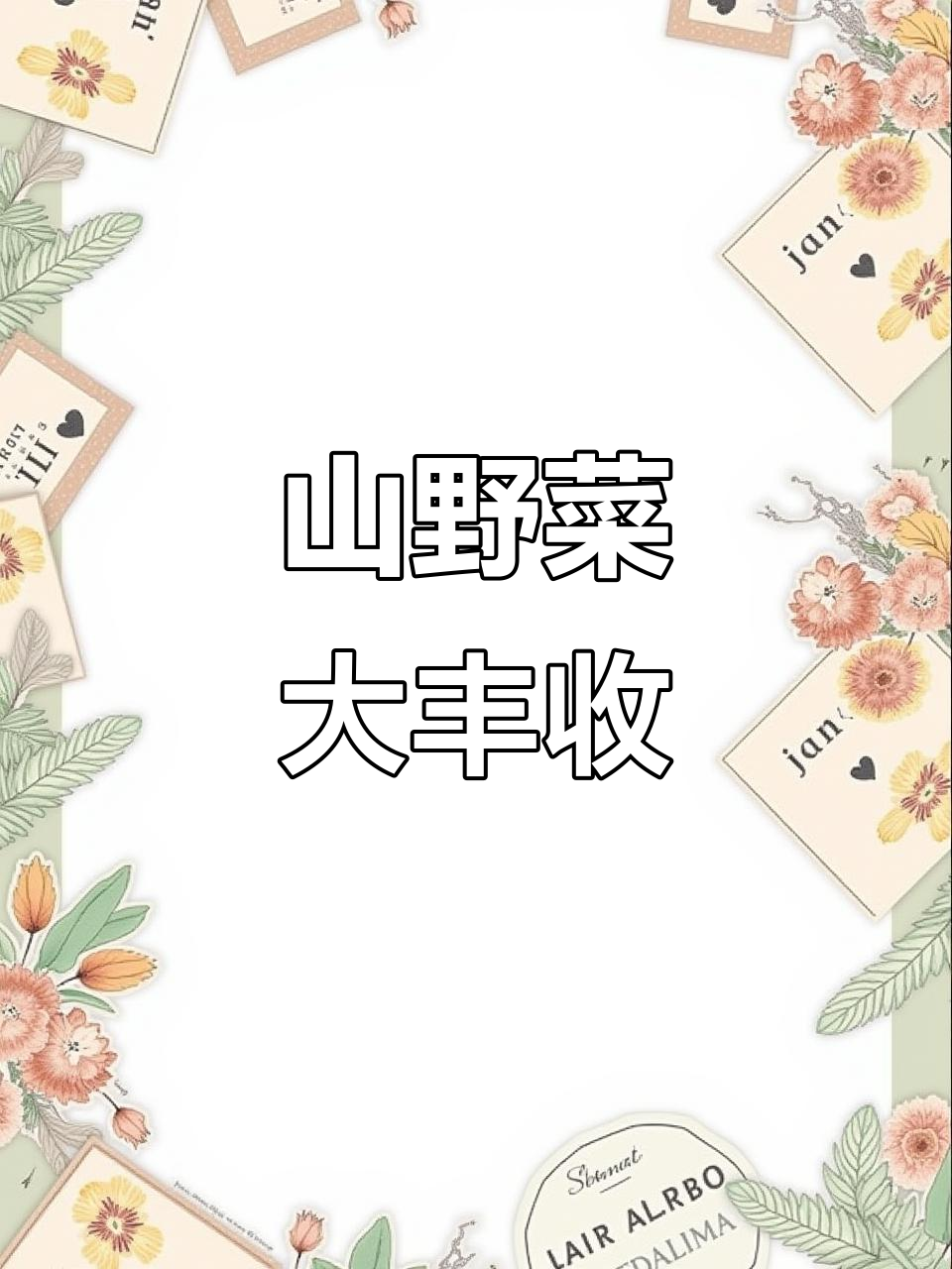 五月初,浑南山野菜丰收,快来采摘!