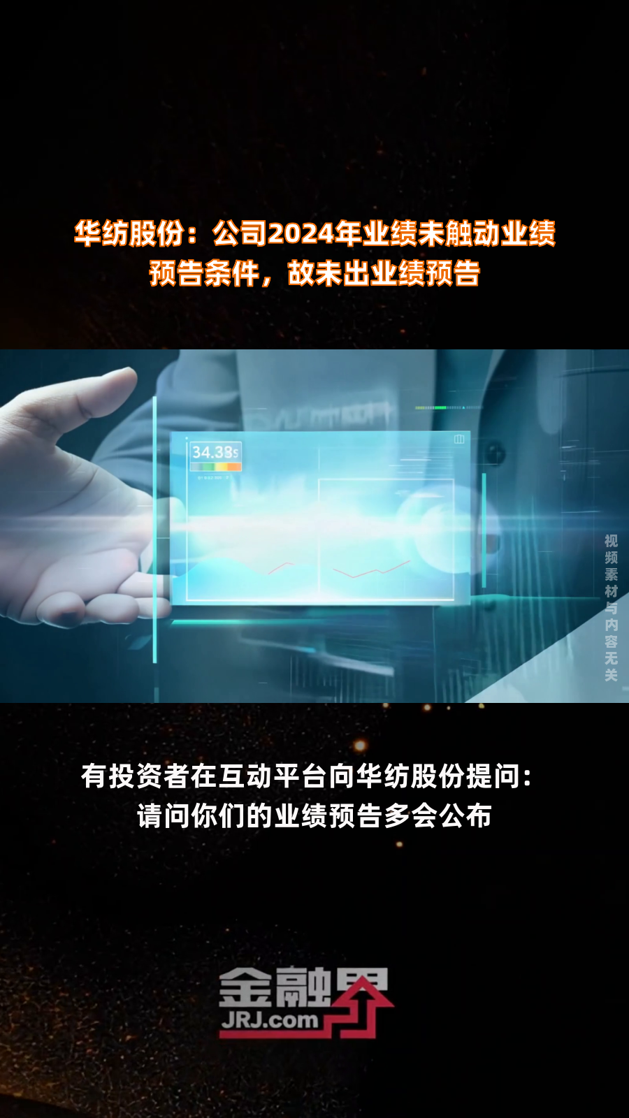 华纺股份:公司2024年业绩未触动业绩预告条件,故未出业绩预告|快报