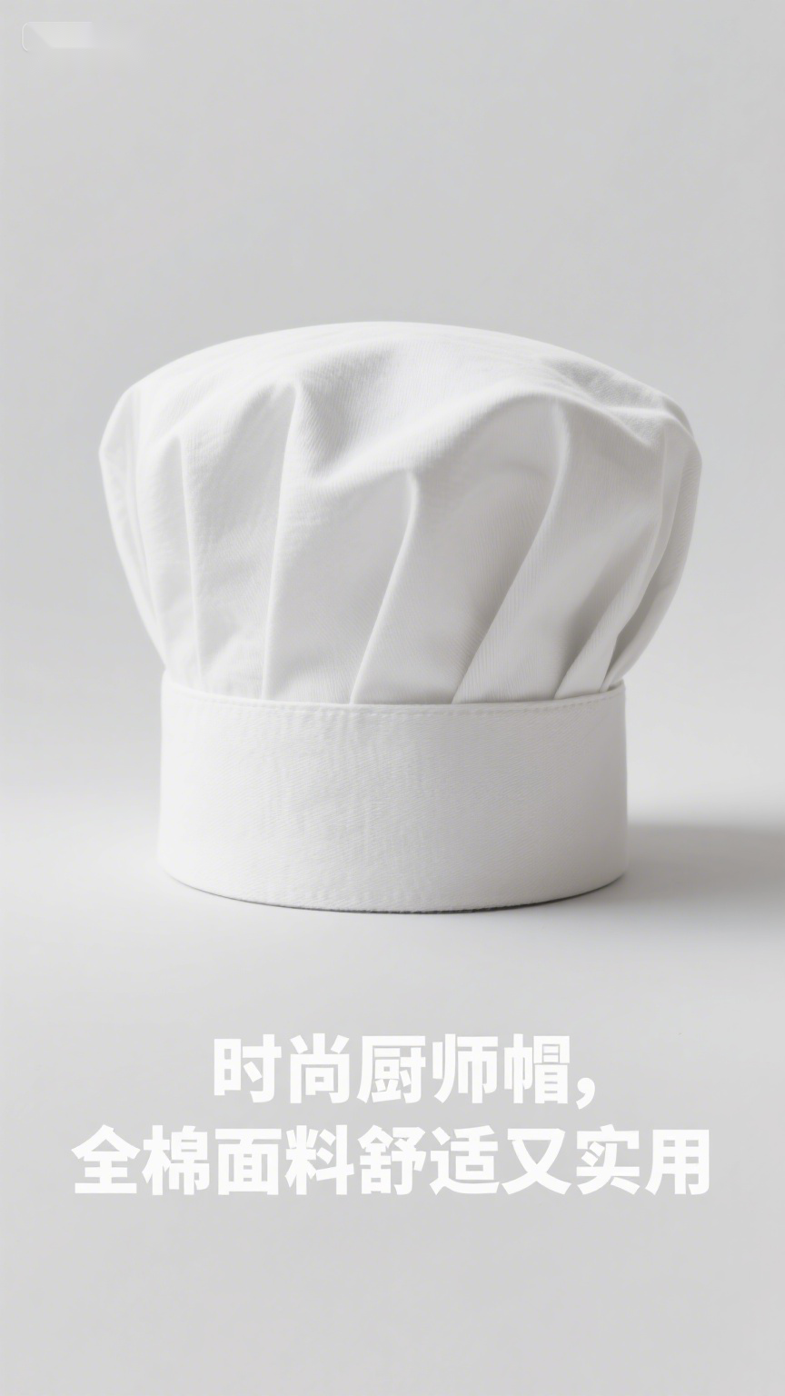 时尚厨师帽,全棉面料舒适又实用