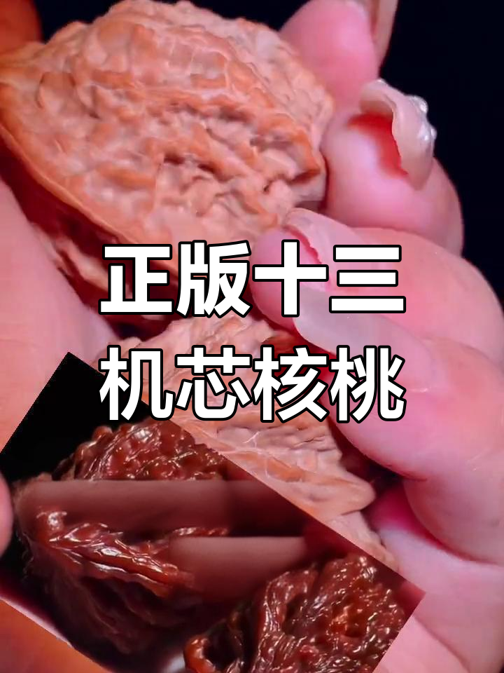 十三陵鸡心核桃,硬朗如玉,沉水走红