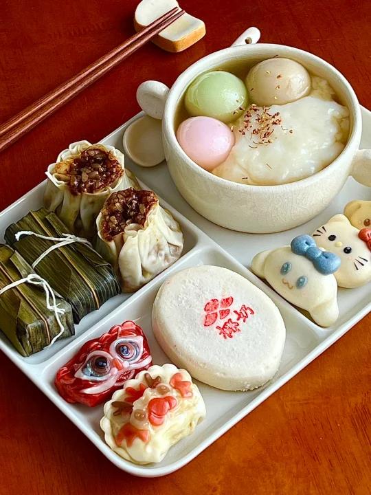 中式早餐|糯叽叽三全茶汤圆鲜奶麻薯