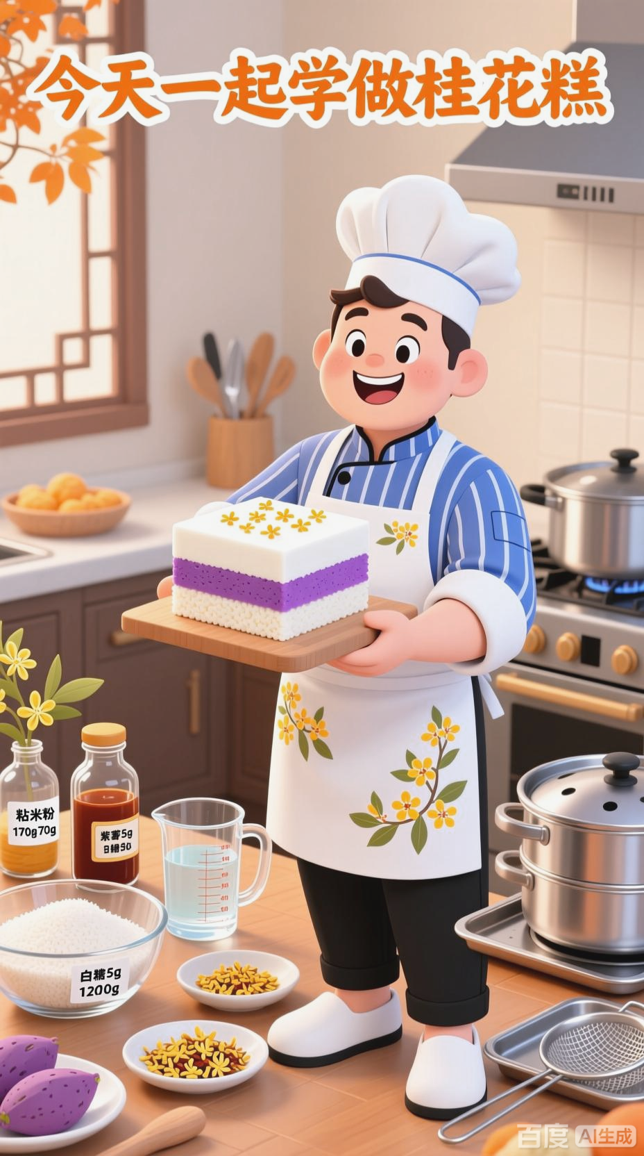 桂花糕制作全流程解析