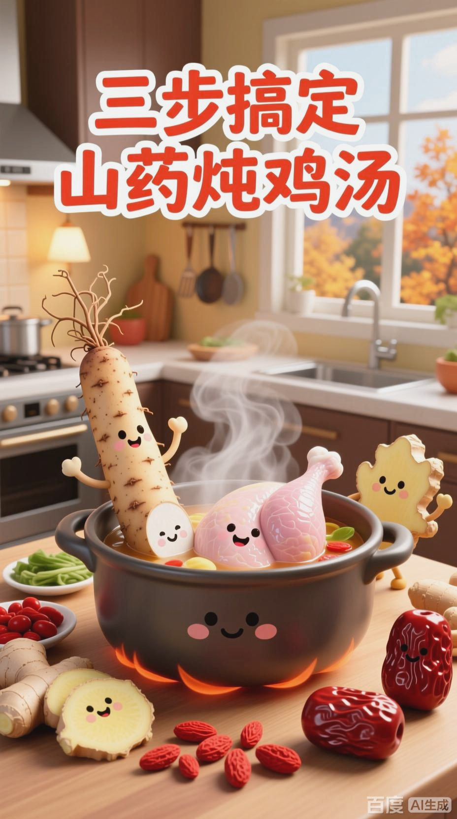 山药炖鸡汤，温补气血益脏腑