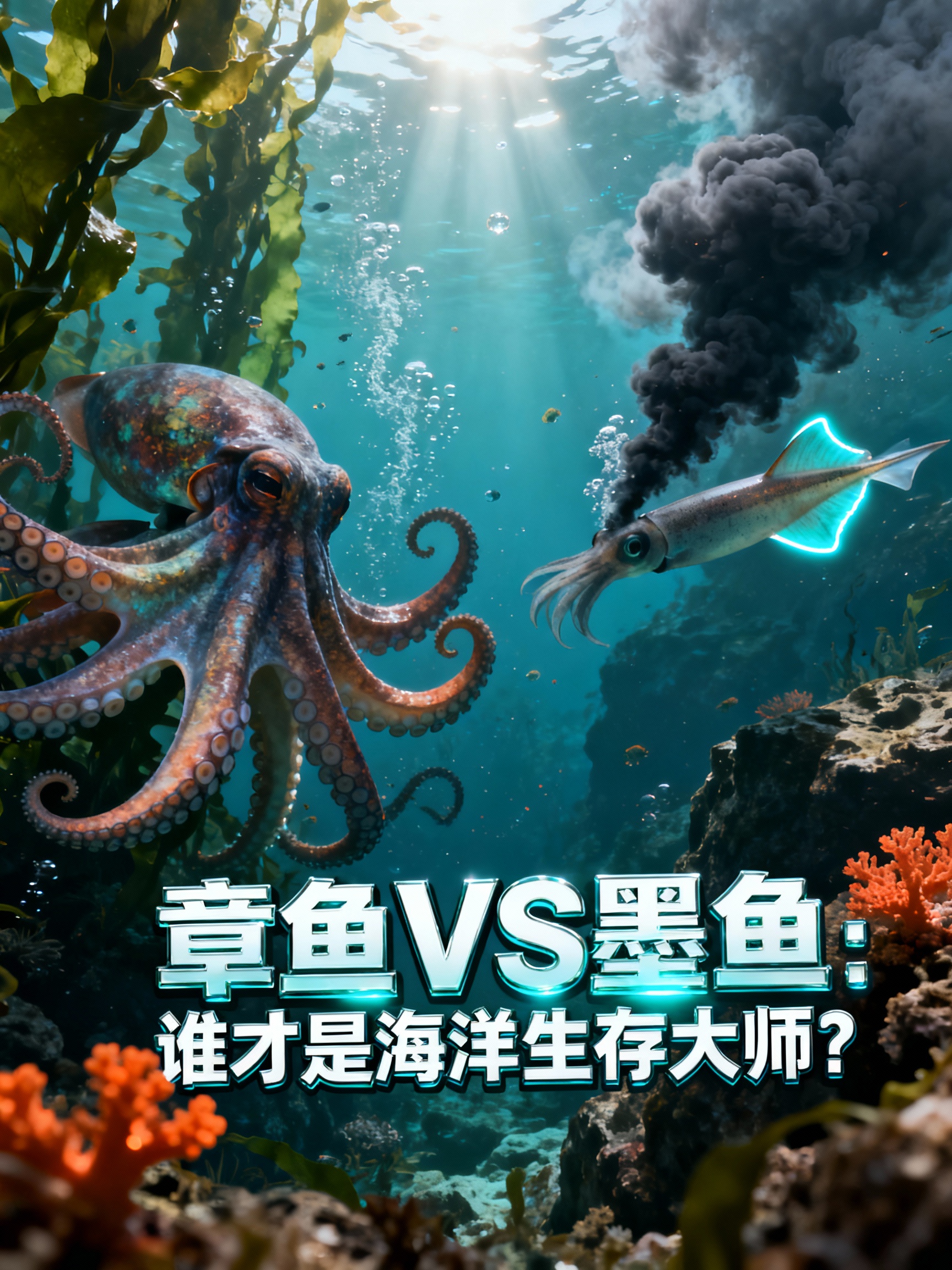 章鱼VS墨鱼:谁才是海洋生存大师?