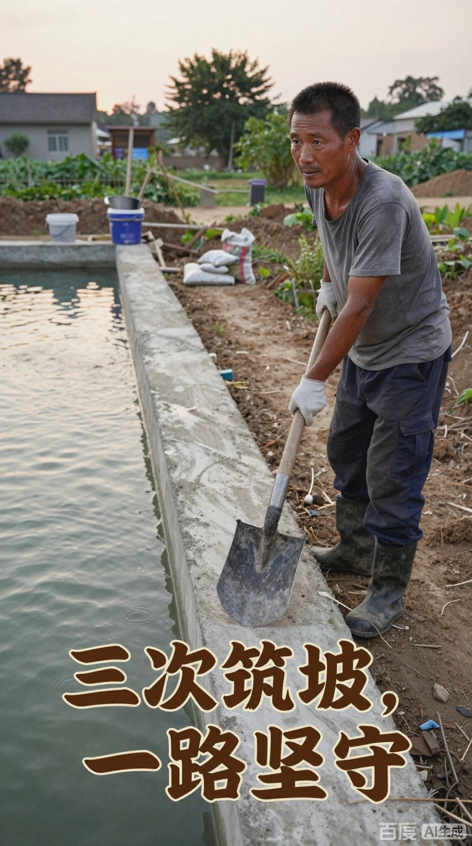 三次失败后，他竟用这招筑成永不坍塌的鱼池护坡！