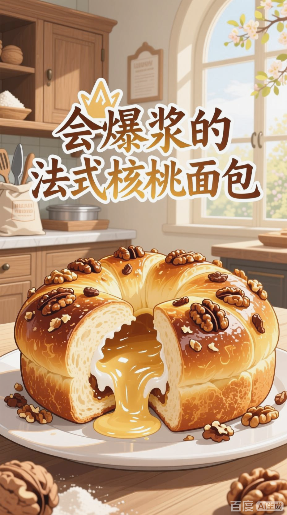 秀峰香核桃马里奥,爆浆双重口感
