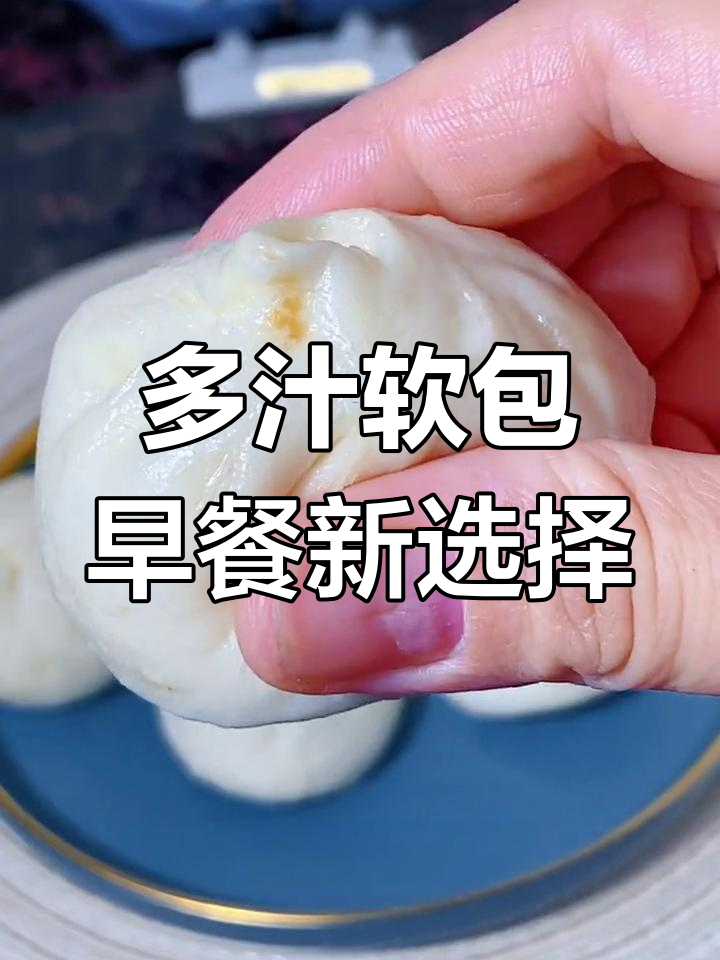 鲜肉包子蒸出汤汁,蓬松柔软超好吃