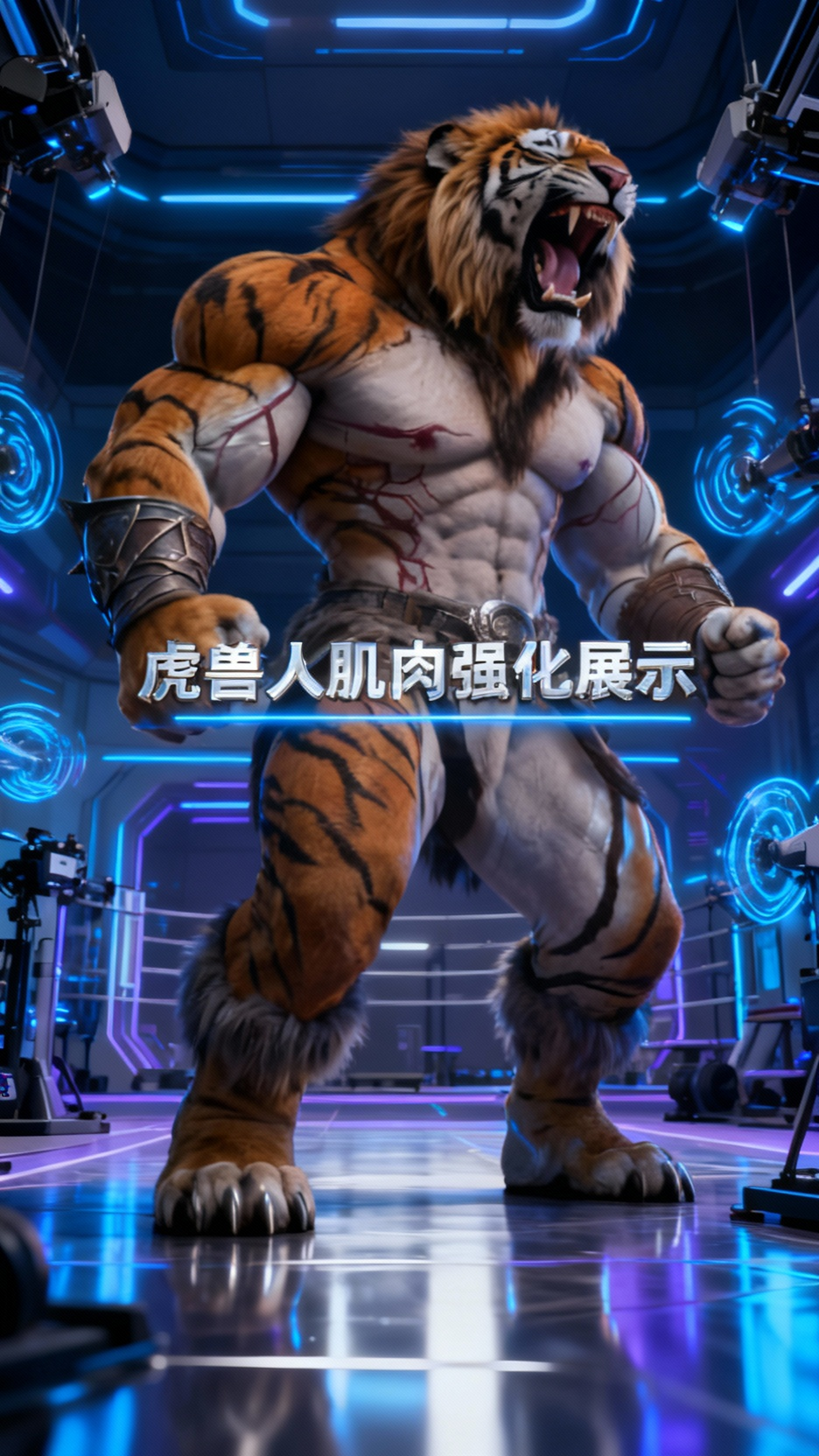虎兽人肌肉强化展示