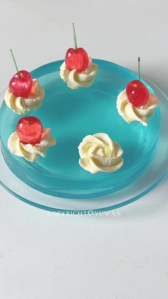 治愈系海蓝水晶蛋糕做法简单 有手就会