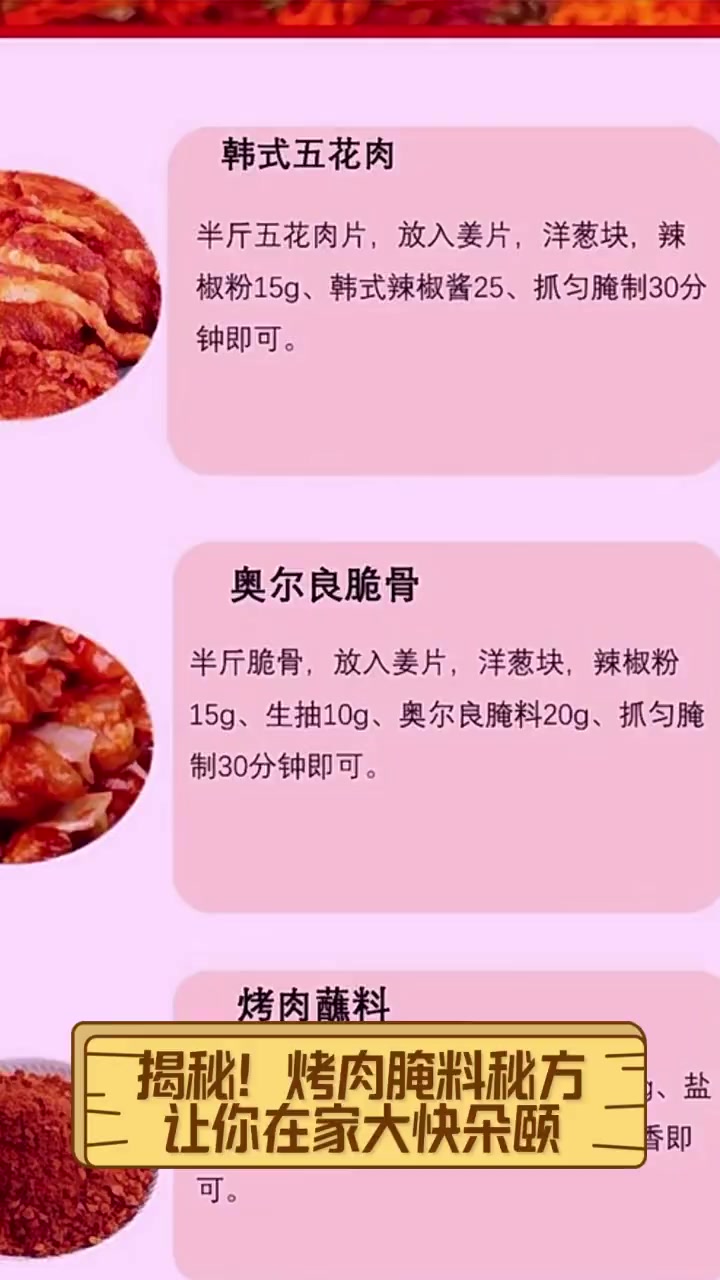 揭秘!烤肉腌料秘方,让你在家大快朵颐