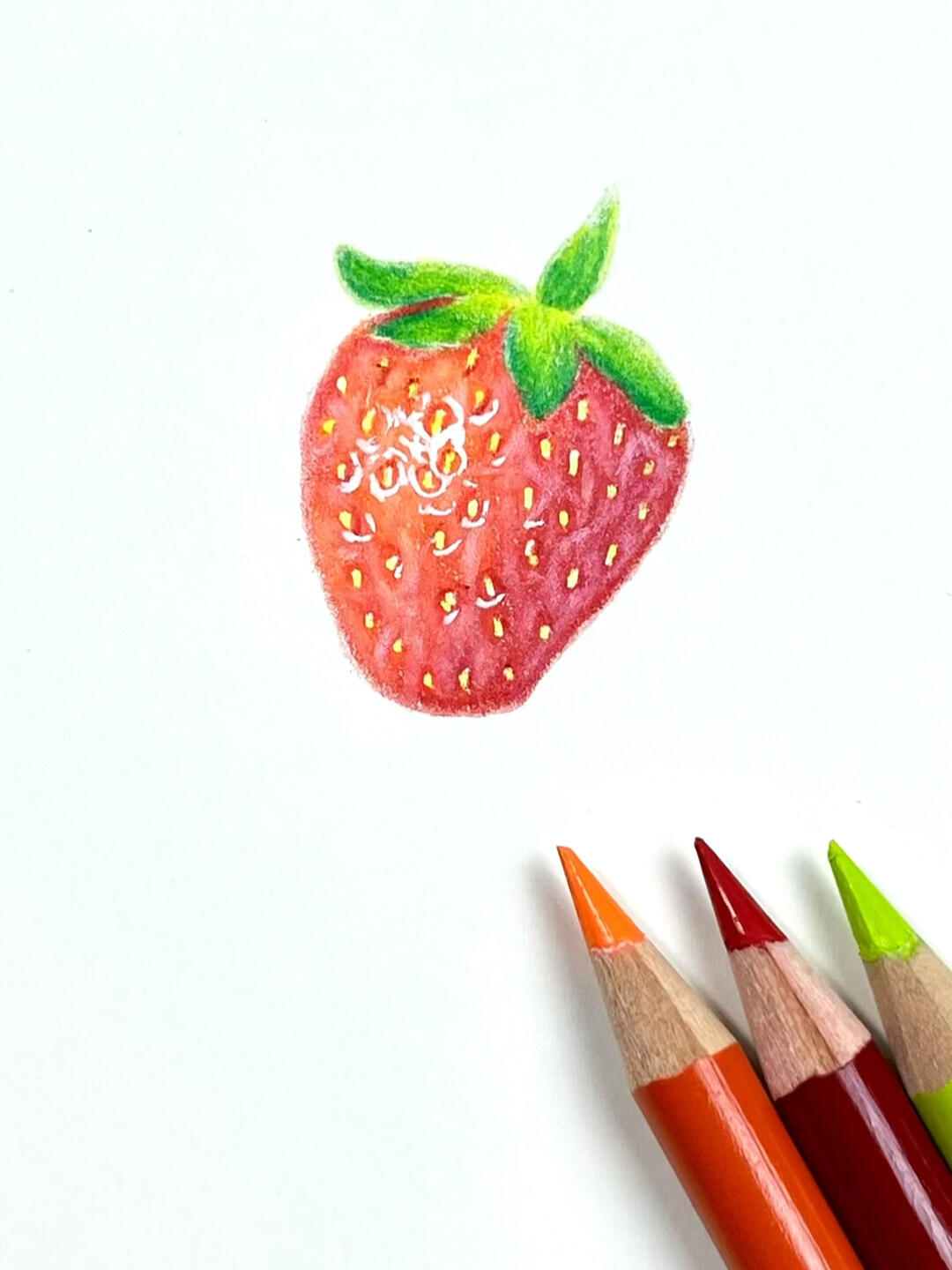 新鲜草莓的画法,你学会了吗?