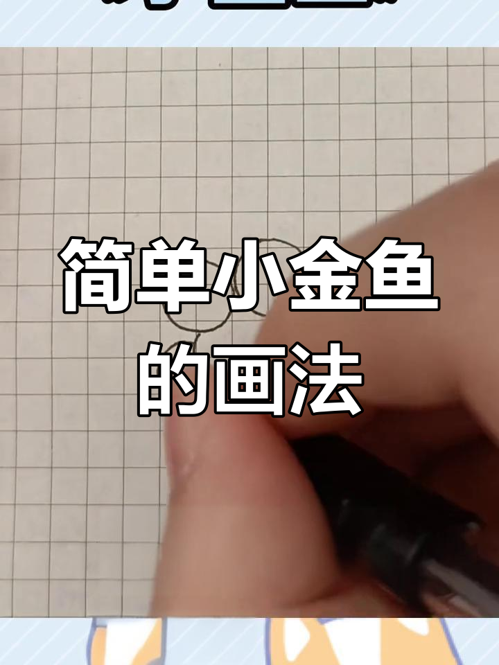 小金鱼简笔画,轻松学会画可爱小动物