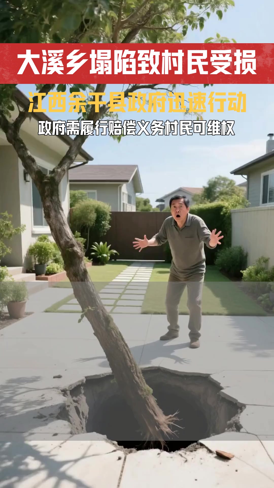 江西余干县大溪乡地面塌陷 村民财产受损政府应如何履行赔偿义务