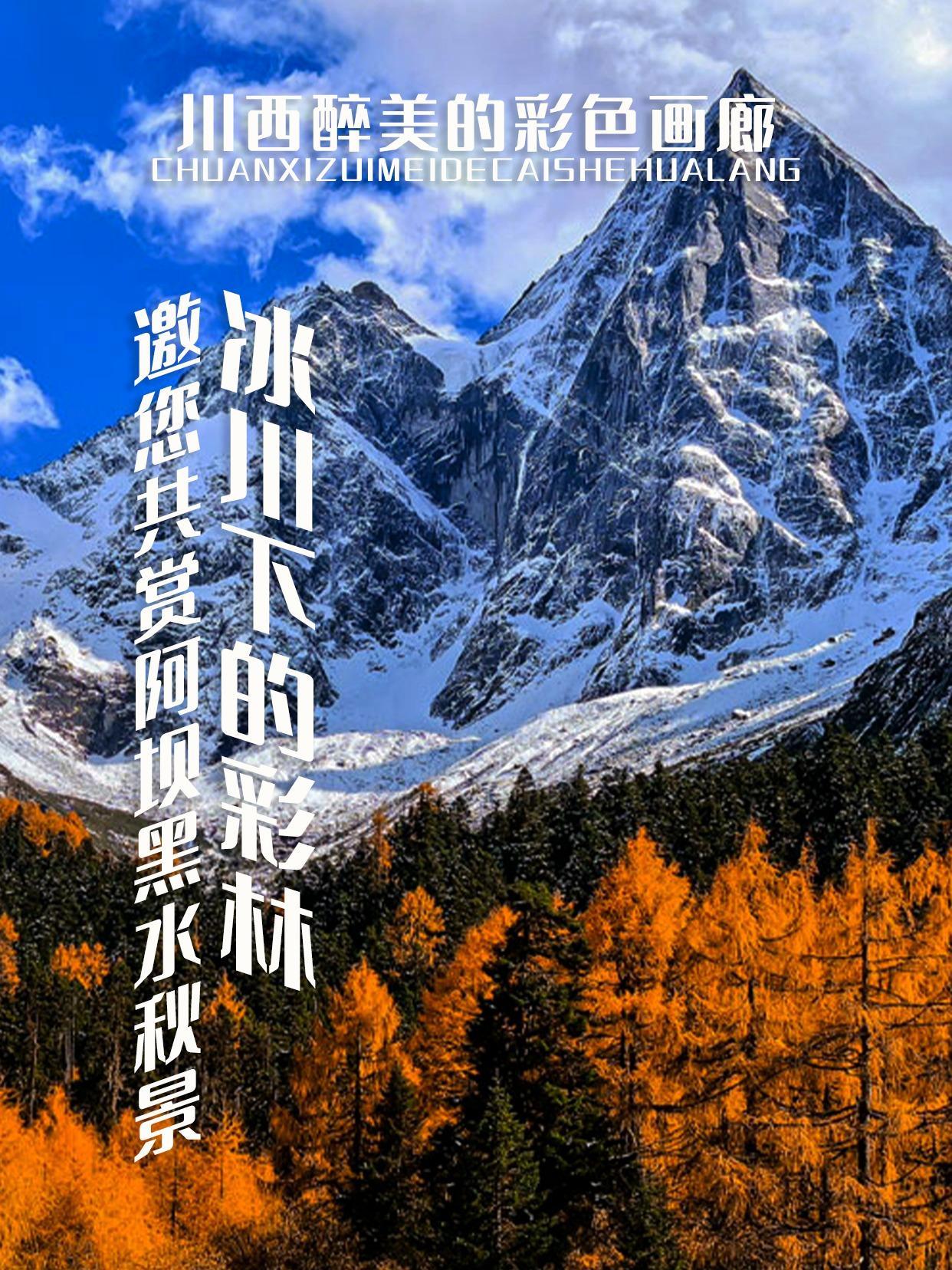 秋日限定,冰山下看彩林 阿坝州黑水县因其独特的自然风光和丰富的秋季彩林而著称,被誉为“最美