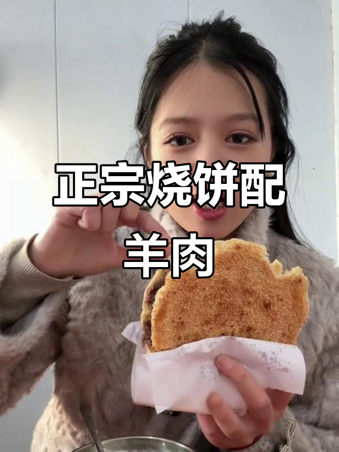 睢县烧饼夹羊肉,热腾腾羊汤免费续杯