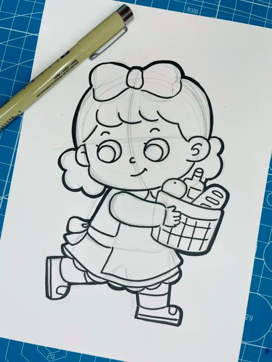幼儿简笔画人物女孩教程、过程