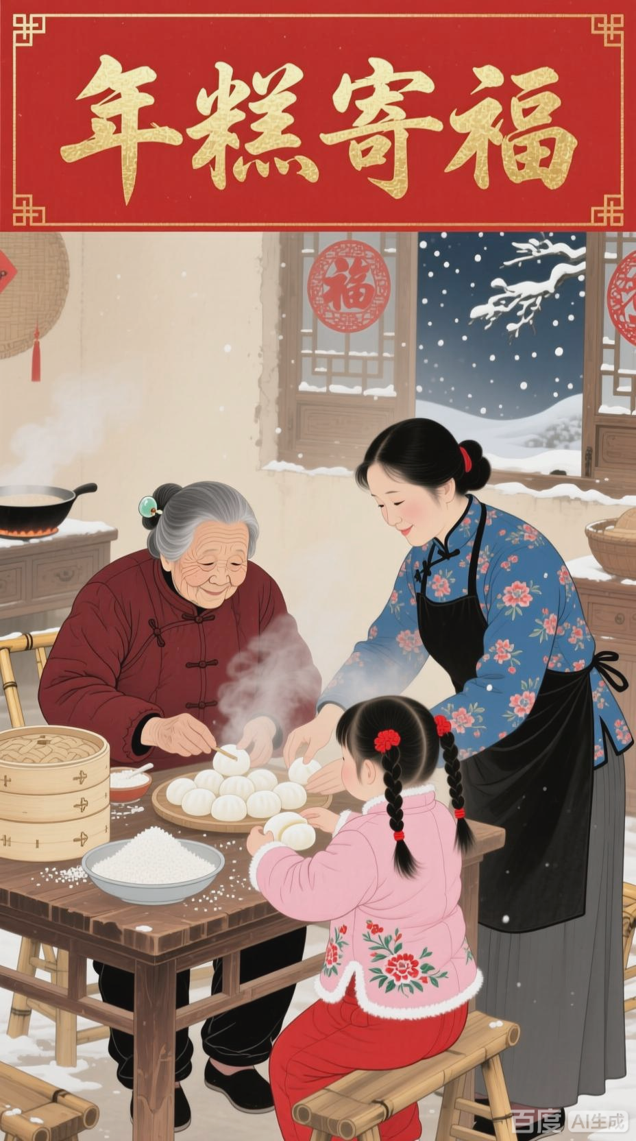 过年吃年糕，寓意步步高升