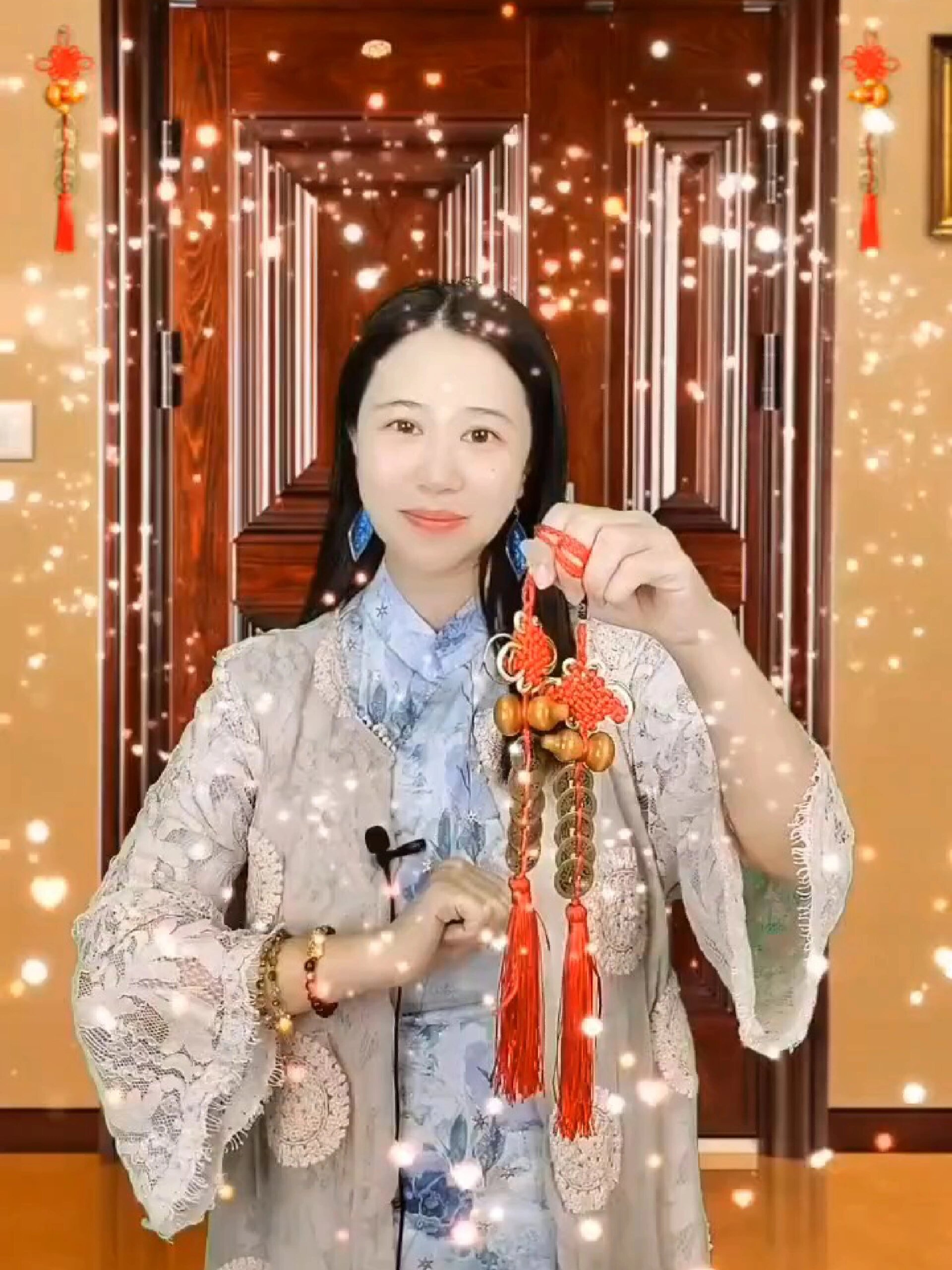 3桃木葫芦五帝钱挂件的正确挂法