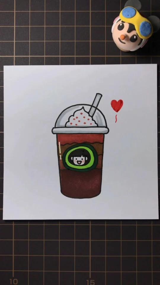 美食简笔画咖啡冰冰乐 