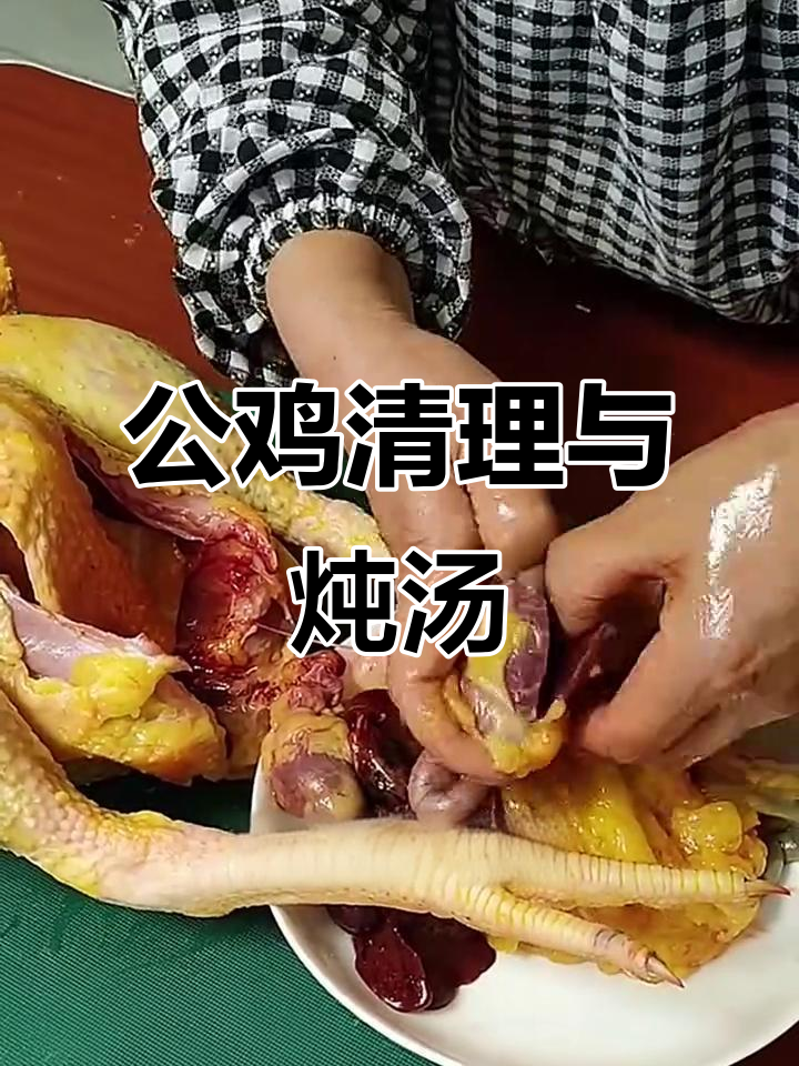 农家散养大公鸡,处理内脏干净利索,炖汤美味十足