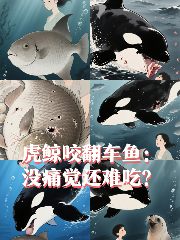 虎鲸咬翻车鱼发现没痛觉还难吃,海洋“自助餐”的生存奇迹