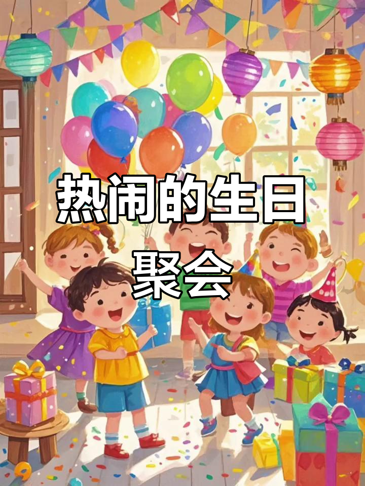 生日派对大狂欢,气球、鲜花、蛋糕样样有