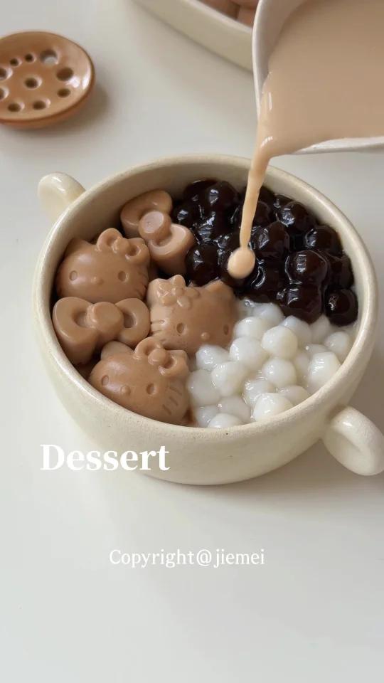 下午茶拼盘珍珠奶茶麻薯奶冻饱饱碗