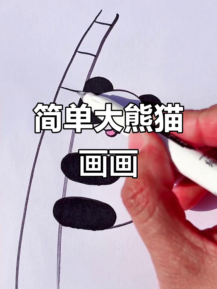 大熊猫简笔画教程,轻松学会画可爱竹林守护者