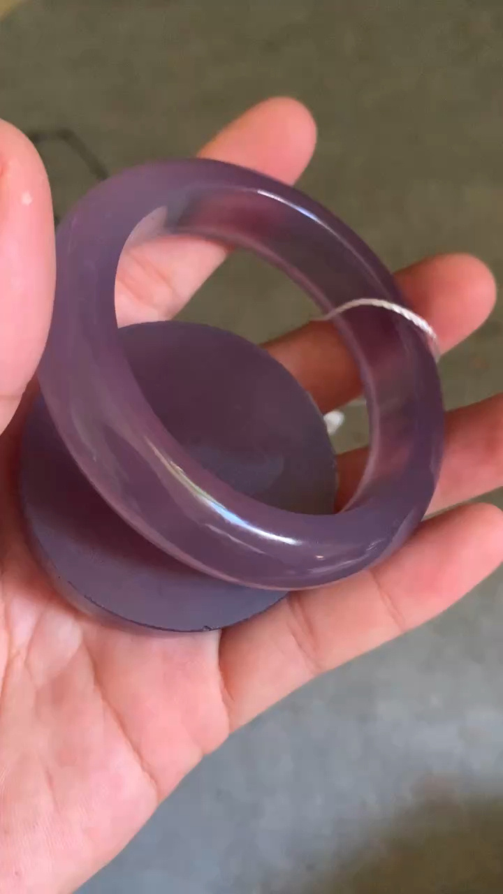 天然巴西帝王紫玉髓手镯/冰润 水头足内