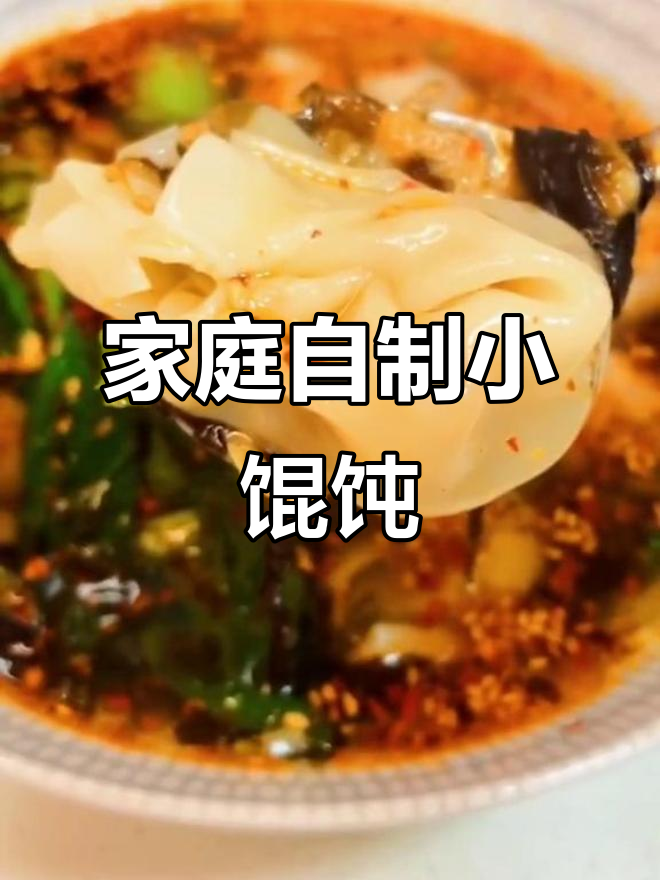 自制小馄饨，肉馅与汤料完美搭配，吃得放心又美味