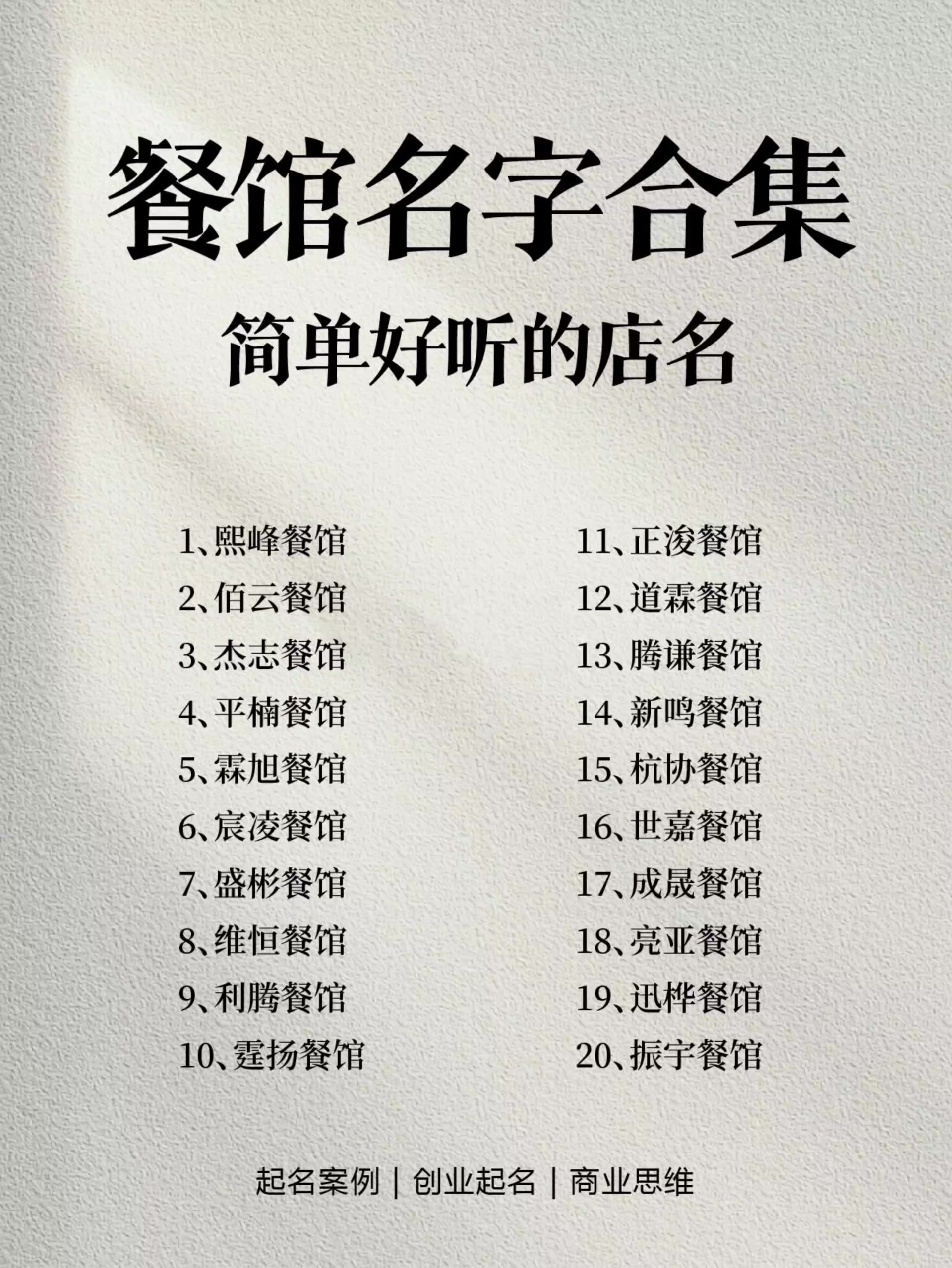 餐馆起名|接地气又不俗的店铺名字