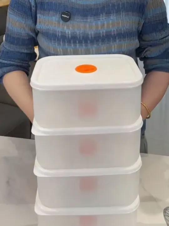 冰箱食品收纳盒,pp材质,可直接接触食物,到手7个装,装水果、蛋糕、剩菜剩饭都好用,密封性