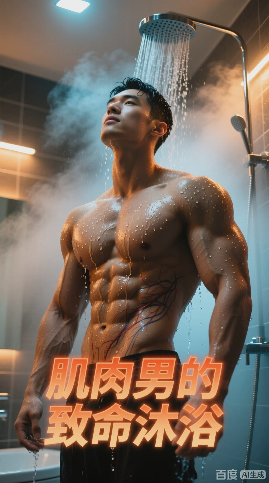 肌肉男的沐浴时光