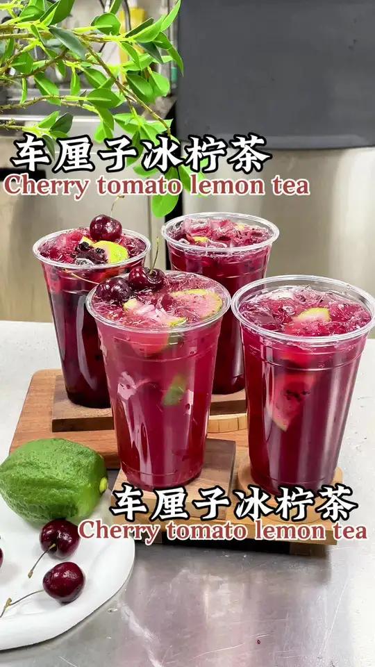 车厘子冰柠茶，车厘子季节有吃不完的车厘子跟着我这样做！
