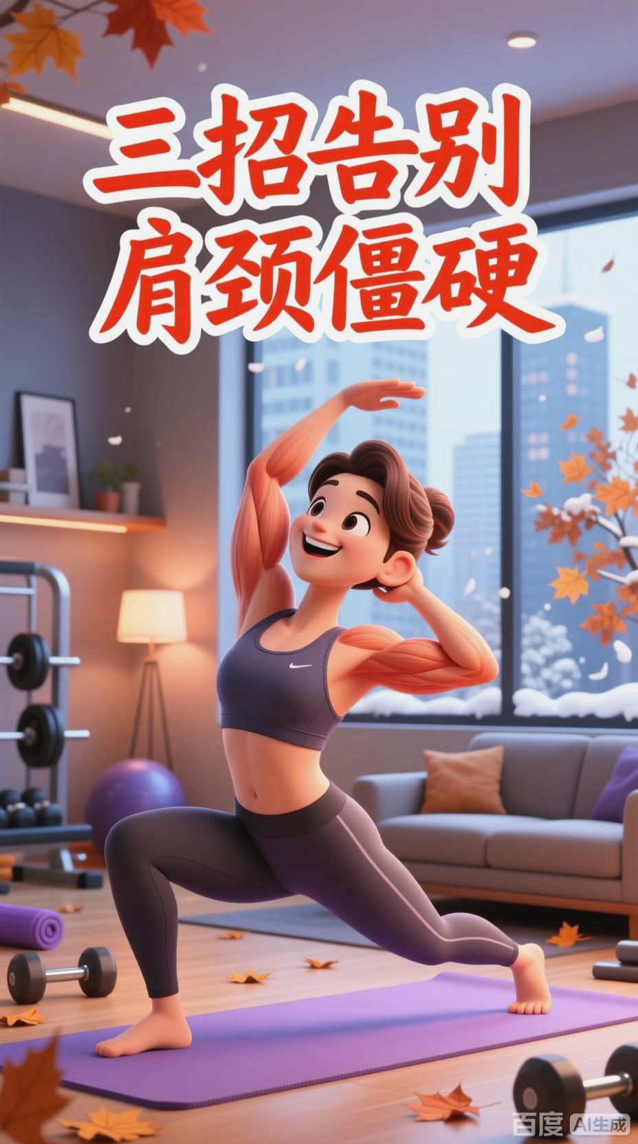 秋冬肩颈拉伸，三招告别僵硬