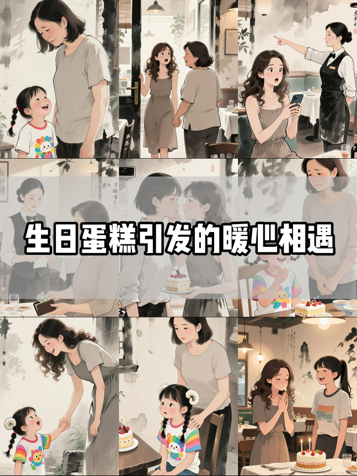 内蒙古一女生生日吃蛋糕，旁桌妹子直盯不放，结账时她哭了