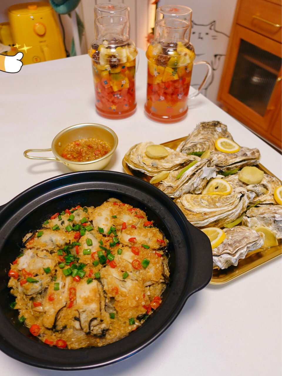 |清蒸肥美生蚝+蒜蓉生蚝粉丝煲+啤酒桶