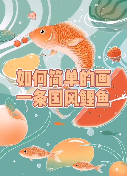 国风鲤鱼插画