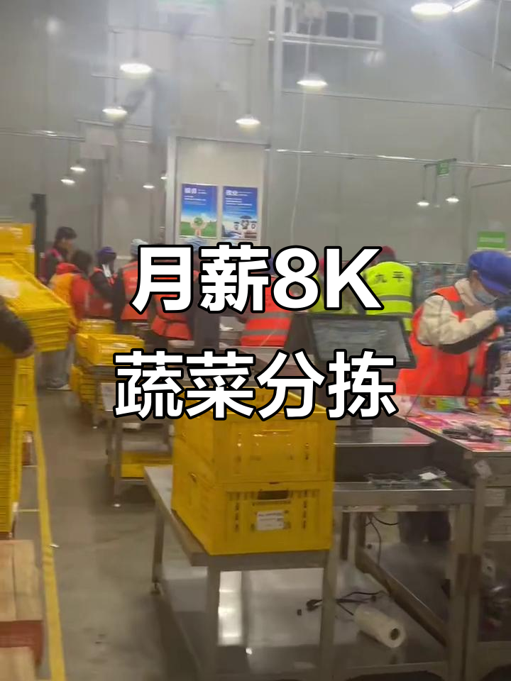 蔬菜水果分拣员,月薪8000元起,包吃包住