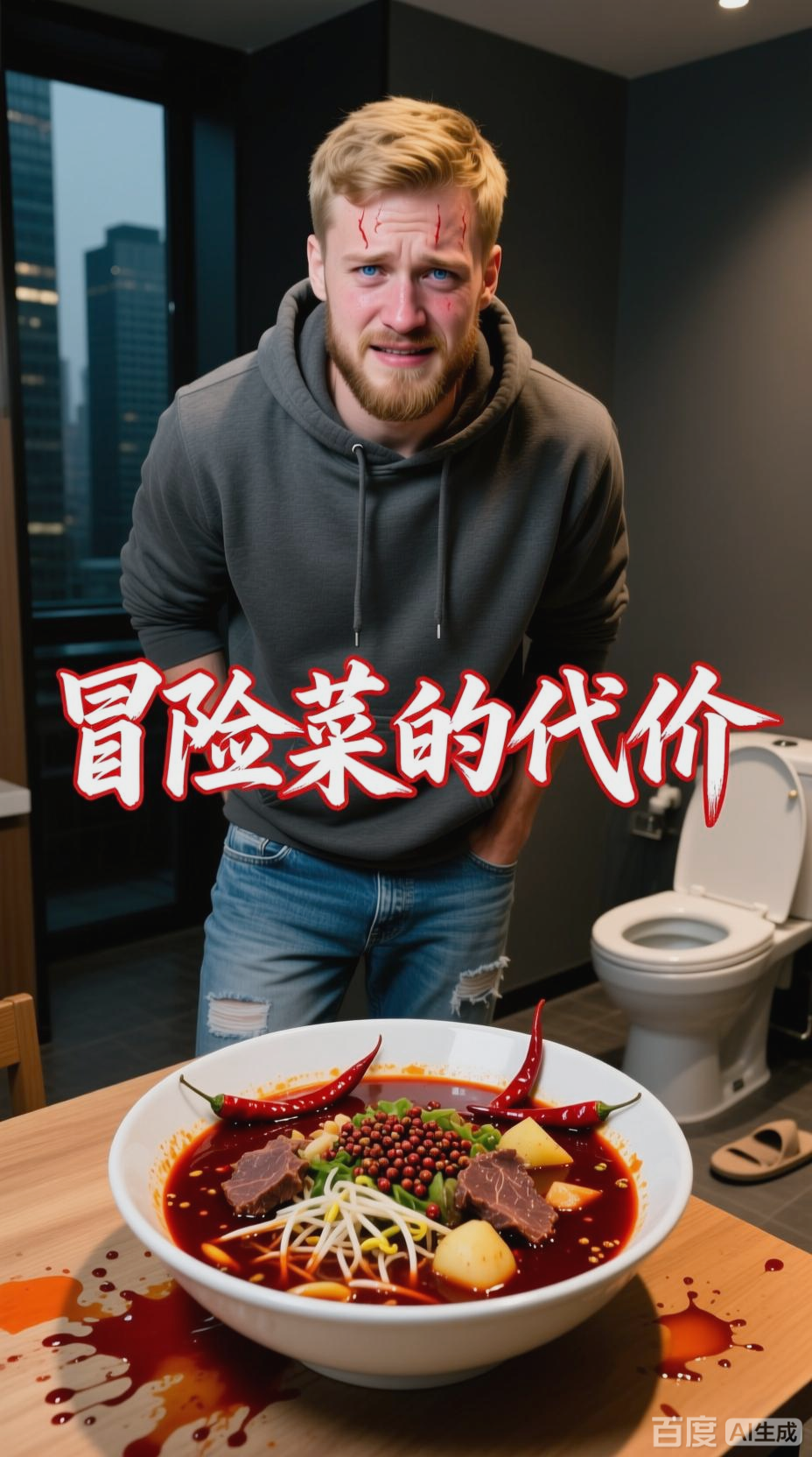 外国小哥挑战变态辣冒菜,笑料百出