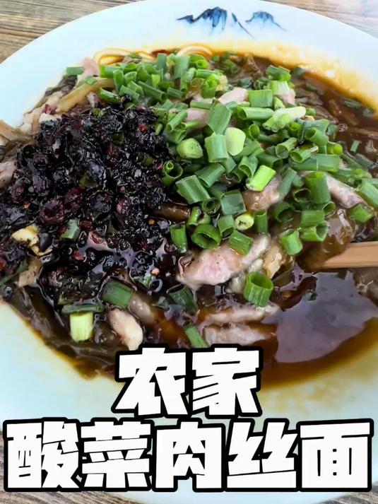 农家酸菜肉丝面
