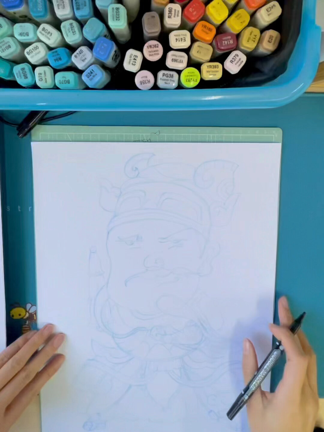 创意儿童画/马克简笔画:卡通新年门神