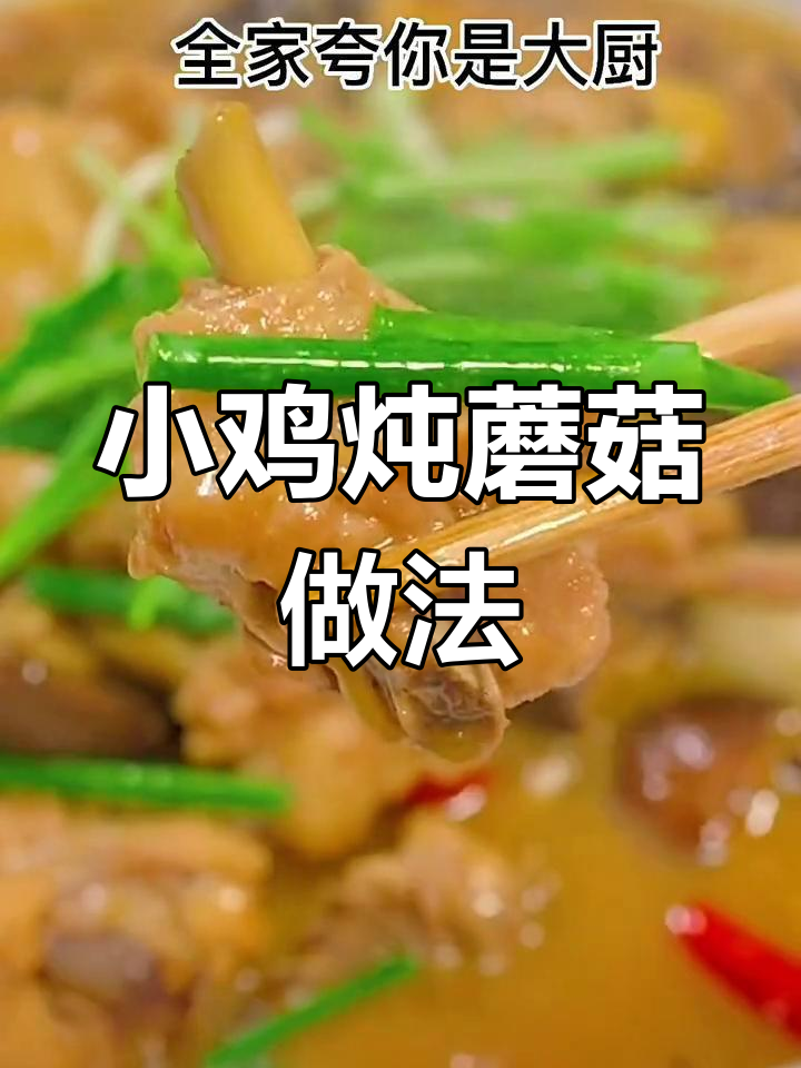 家庭版铁锅小鸡炖蘑菇,轻松学会