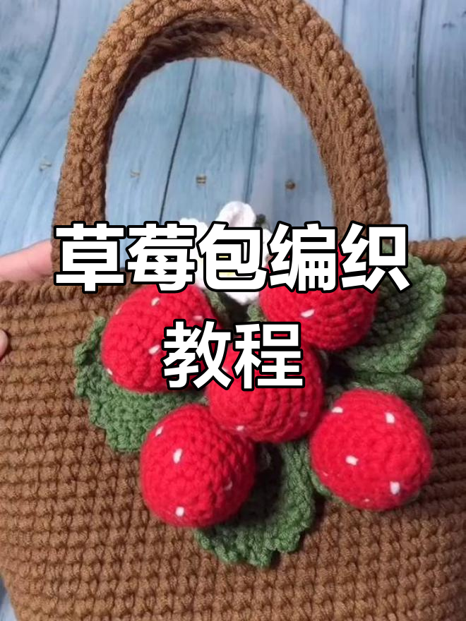 草莓包钩法全解析:从皮质底到提手细节,轻松学会这款包包