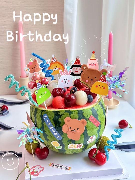 夏天专属可爱西瓜蛋糕详细教程来啦